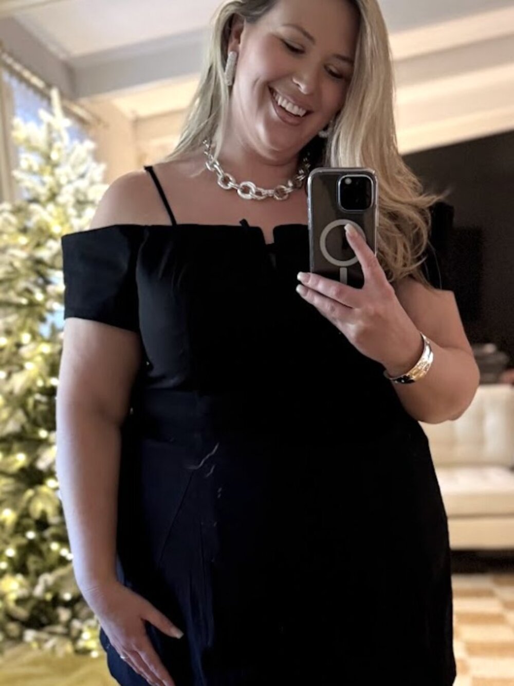 Anthropologie Off shoulder mini Black Dress